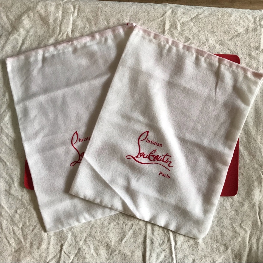 Pair of Christian Louboutin White Dust Bags (Shoes)